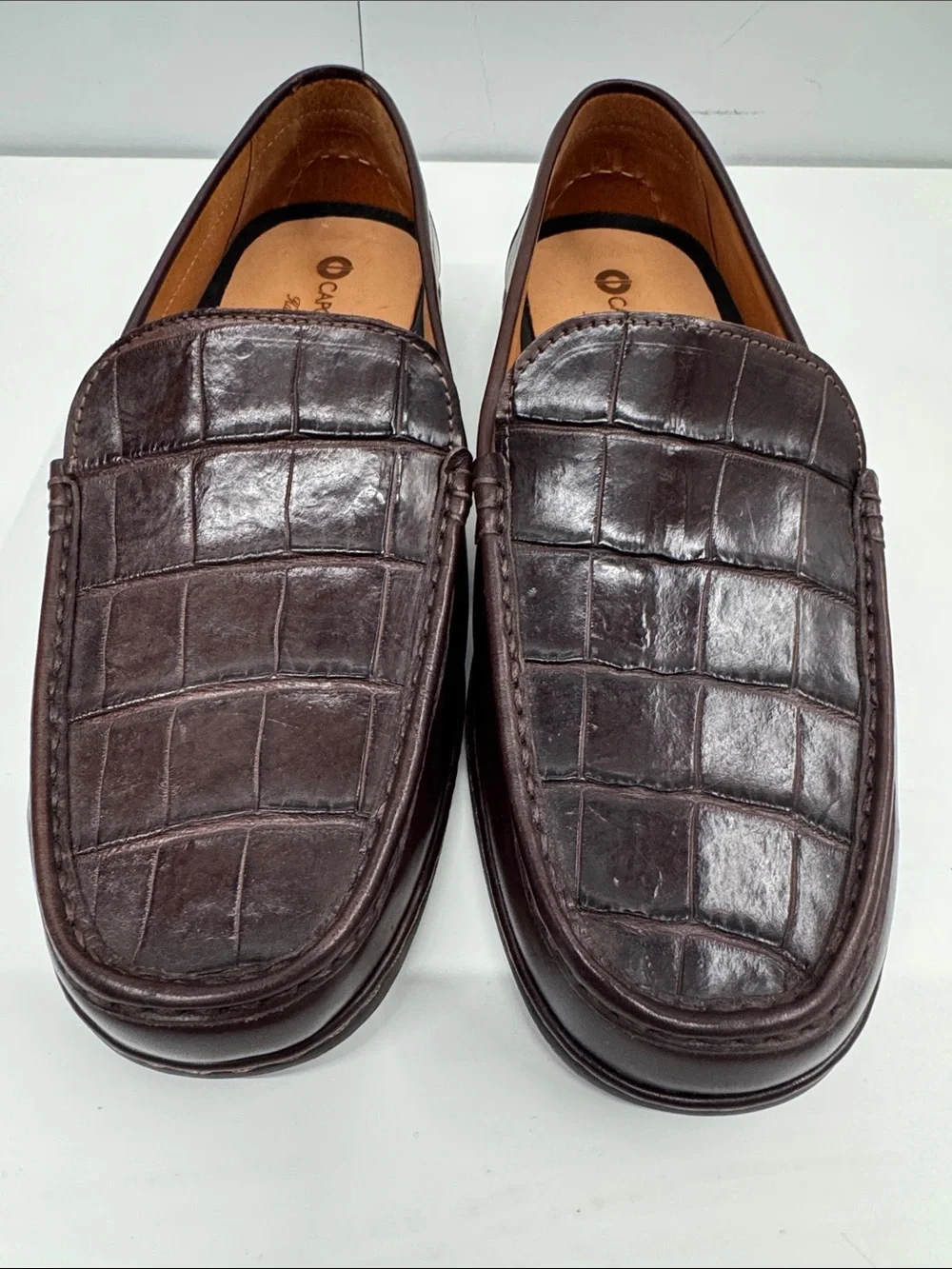 Caporicci XL-Wide size 42 Real genuine alligator Leather Penny Loafers.